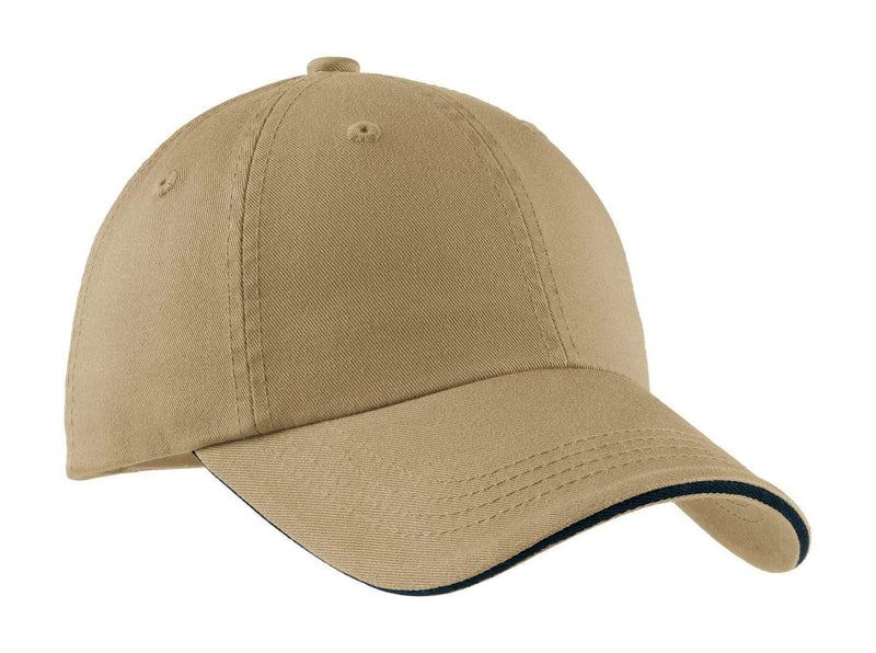Caps Port Authority Sandwich Bill Cap with Striped Closure.  C830 Port Authority
