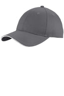 Port & Company Unstructured Sandwich Bill Cap. C919-Caps-Charcoal/ White-OSFA-JadeMoghul Inc.