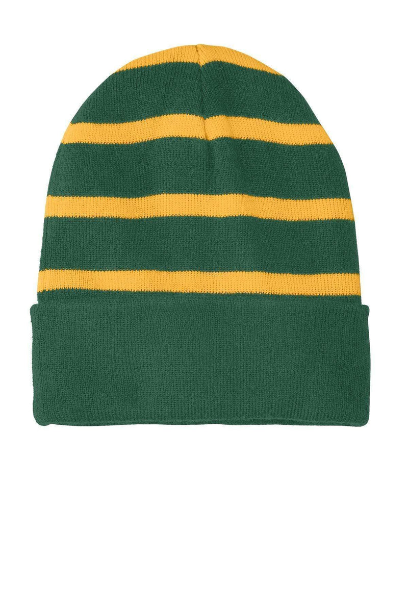 Caps Sport-Tek Striped Beanie with Solid Band. STC31 Sport-Tek