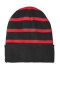 Caps Sport-Tek Striped Beanie with Solid Band. STC31 Sport-Tek