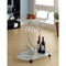 Captivating Serving Cart With 2 Frosted Glass Shelves, Silver-Bar Carts-Silver-Glass And Metal-JadeMoghul Inc.