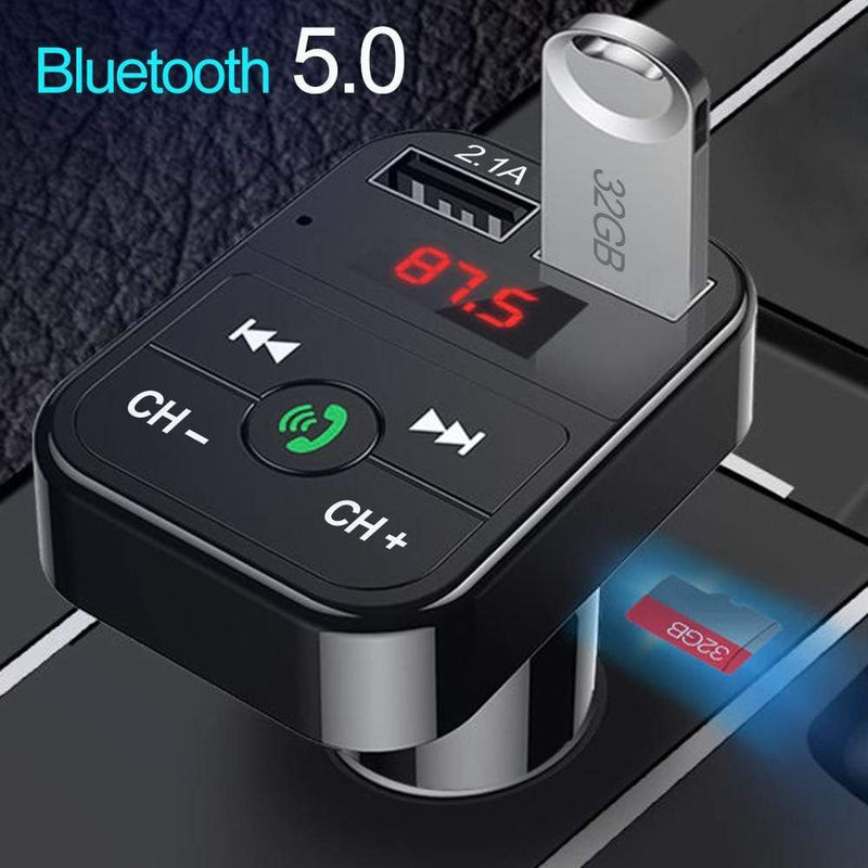 Car Bluetooth 5.0 FM Transmitter Wireless Handsfree Audio Receiver Auto MP3 Player 2.1A Dual USB Fast Charger Car Accessories AExp