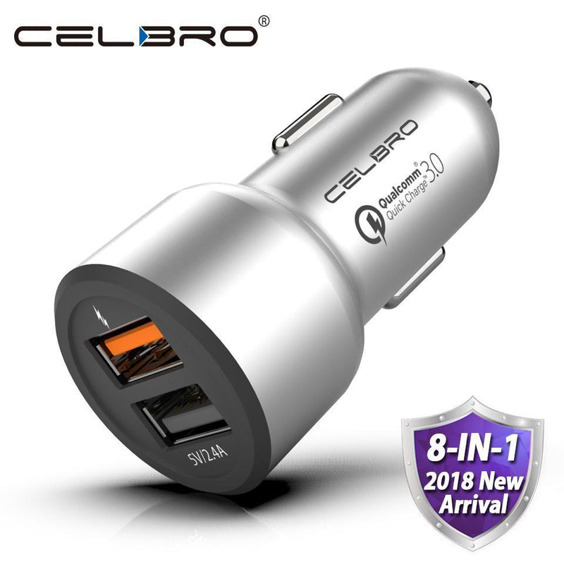 Car Charger Quick Charge 3.0 Dual USB Car-Charger for Mobile Phone Qualcomm QC 3.0 Fast Car Charging USB Charger Adapter MTK FCP-Black Car Charger-JadeMoghul Inc.