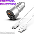 Car Charger Quick Charge 3.0 Dual USB Car-Charger for Mobile Phone Qualcomm QC 3.0 Fast Car Charging USB Charger Adapter MTK FCP-Gray Micro Bundle-JadeMoghul Inc.