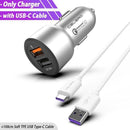 Car Charger Quick Charge 3.0 Dual USB Car-Charger for Mobile Phone Qualcomm QC 3.0 Fast Car Charging USB Charger Adapter MTK FCP-Gray USB-C Bundle-JadeMoghul Inc.