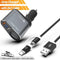 Car Charger Quick Charge 3.0 Qc3.0 Dual Usb Auto Car-Charger Adapter Digital Led Display Fast Charging For Samsung Mobile Phone-grey charger w cable-JadeMoghul Inc.