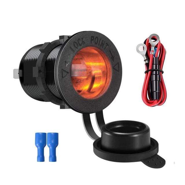 Car Cigarette Lighter Socket 12V-24V Waterproof Plug Power Outlet Adapter for Marine Boat Motorcycle Truck RV ATV with Wire D5 AExp