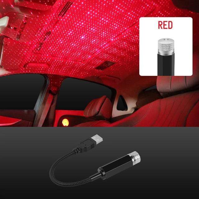 Car Roof Star Light Interior LED Starry Laser Atmosphere Ambient Projector USB Auto Decoration Night Home Decor Galaxy Lights AExp