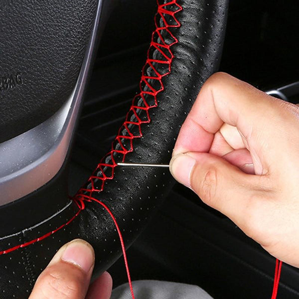 Car Steering Wheel Braid Cover Soft Texture Car Covers With Needles And Thread Artificial Leather Car Styling Covers JadeMoghul Inc. 