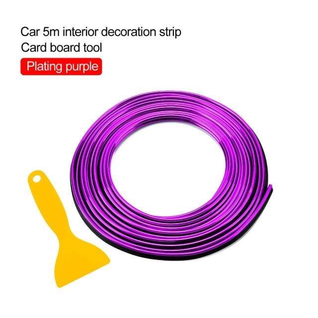 Car Styling 5M/pcs Universal Flexible Car Interior Decoration Moulding Trim Strips Car Central Control and Door Decoration Strip JadeMoghul Inc. 