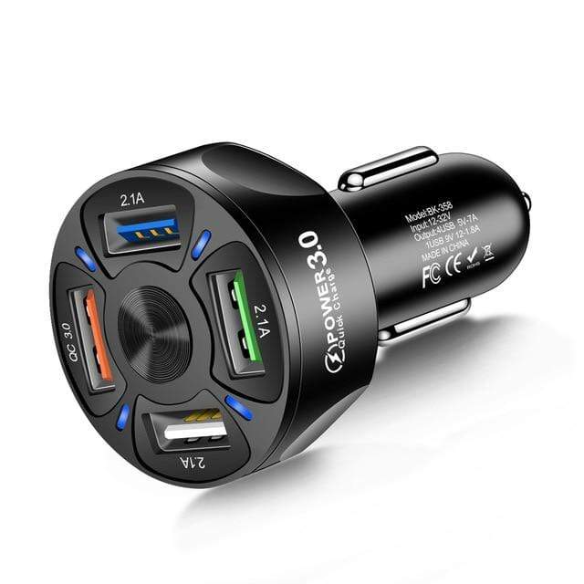 Car USB Charger Quick Charge 3.0 4.0 Universal 18W Fast Charging in car 4 Port mobile phone charger for samsung s10 iphone 11 7 AExp