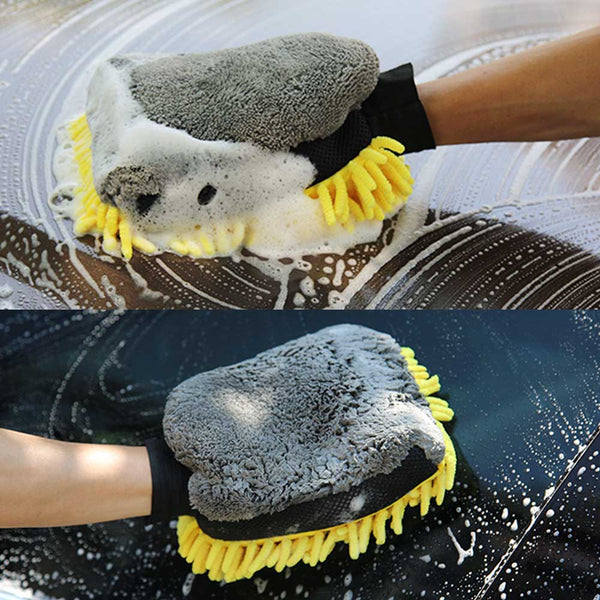 Car Wash Glove Coral Mitt Soft Anti-scratch for Car Wash Multifunction Thick Cleaning Glove Car Wax Detailing Brush Color Random JadeMoghul Inc. 