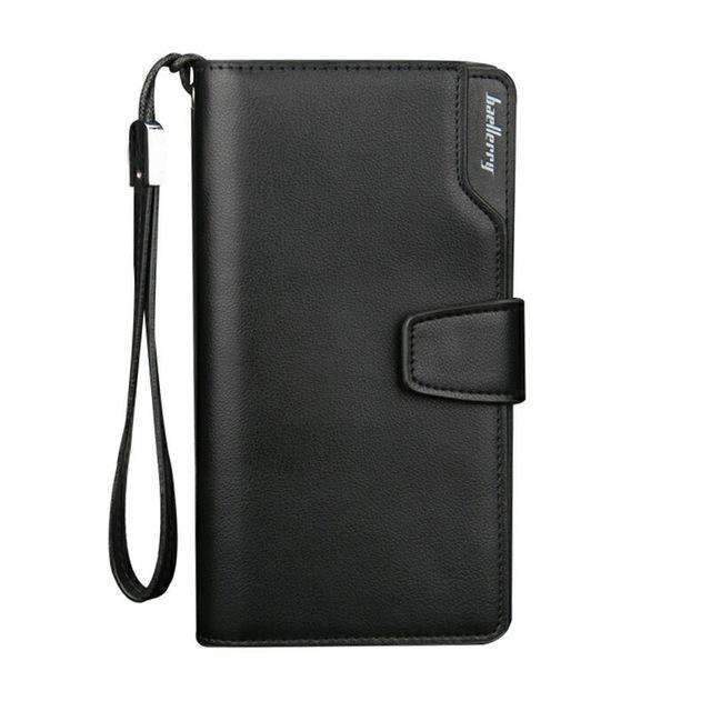 Card holder Leather Wallet men Long Design Quality passport cover Fashion Casual Mens Purse Zipper Multi-function coin purse 7X-7X1 Black-JadeMoghul Inc.