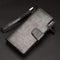 Card holder Leather Wallet men Long Design Quality passport cover Fashion Casual Mens Purse Zipper Multi-function coin purse 7X-7X4 Silver gray-JadeMoghul Inc.