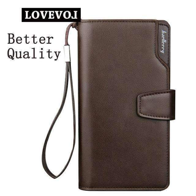 Card holder Leather Wallet men Long Design Quality passport cover Fashion Casual Mens Purse Zipper Multi-function coin purse 7X-7X6 Brown Quality-JadeMoghul Inc.