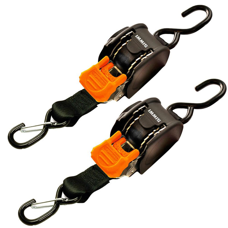 CargoBuckle Mini G3 Retractable Tie-Down w- Dual S-Hooks 1" x 72" - Pair [F111640]-Tie-Downs-JadeMoghul Inc.