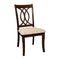 Carlisle Transitional Side Chair, Brown Cherry Finish, Set Of 2-Armchairs and Accent Chairs-Brown Cherry-Fabric Solid Wood Wood Veneer & Others-JadeMoghul Inc.