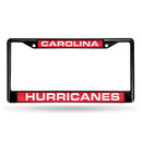 Mercedes License Plate Frame Carolina Hurricanes Black Laser Chrome Frame