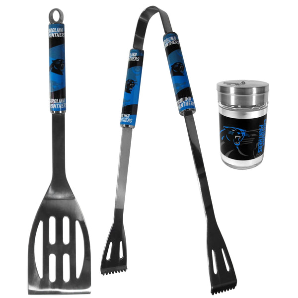 Carolina Panthers 2pc BBQ Set with Season Shaker-Tailgating Accessories-JadeMoghul Inc.