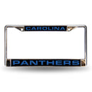 Honda License Plate Frame Carolina Panthers Black Laser Chrome Frame