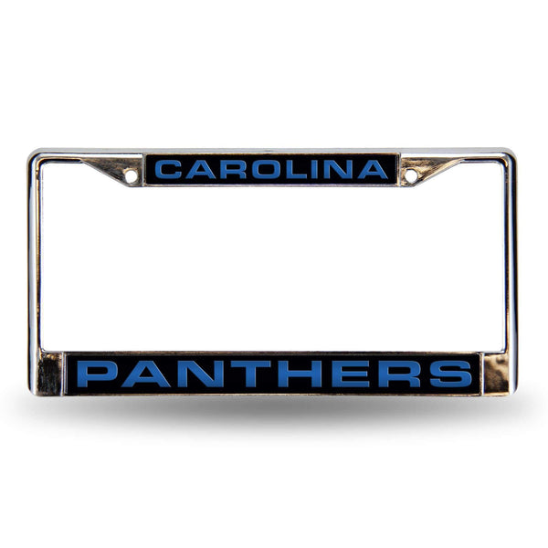 Honda License Plate Frame Carolina Panthers Black Laser Chrome Frame