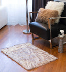 Carpets Carpet - 24" x 36" x 1.5" Gradient Chocolate, Faux Sheepskin, Rectangular - Area Rug HomeRoots