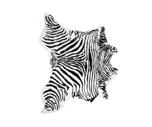 Carpets Carpet - 51" x 60" Denton Zebra Black And White, Faux Hide - Area Rug HomeRoots