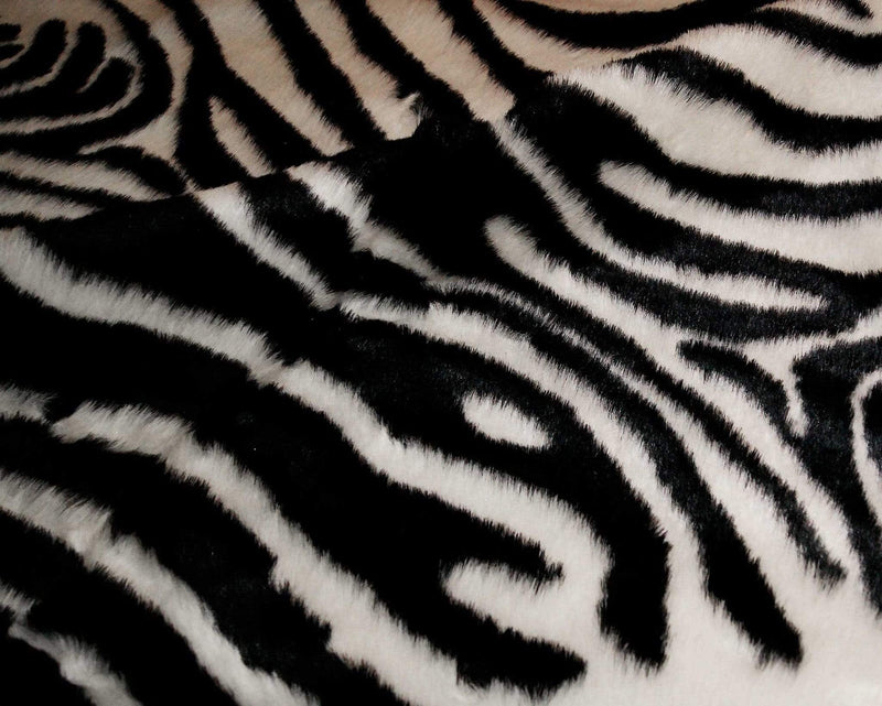 Carpets Carpet - 51" x 60" Denton Zebra Black And White, Faux Hide - Area Rug HomeRoots