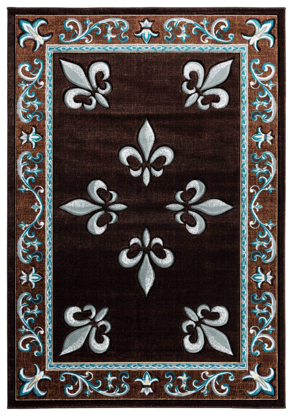 Carpets Carpet Deals 31" x 50" x 0.53" Turquoise Olefin/Polypropylene Mat Rug 7395 HomeRoots