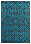 Carpets Carpet Deals 31" x 50" x 0.53" Turquoise Olefin/Polypropylene Mat Rug 7461 HomeRoots