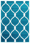 Carpets Carpet Deals 31" x 50" x 0.53" Turquoise Olefin/Polypropylene Mat Rug 7479 HomeRoots