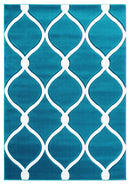 Carpets Carpet Deals 31" x 50" x 0.53" Turquoise Olefin/Polypropylene Mat Rug 7479 HomeRoots