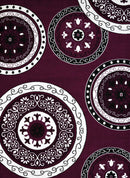 Carpets Carpet Deals 63" x 86" x 0.4" Plum Olefin Area Rug 7771 HomeRoots