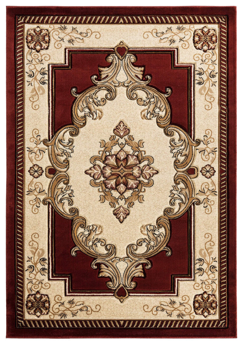 Carpets Carpet Deals 63" x 90" x 0.53" Burgundy Olefin/Polypropylene Area Rug 7312 HomeRoots