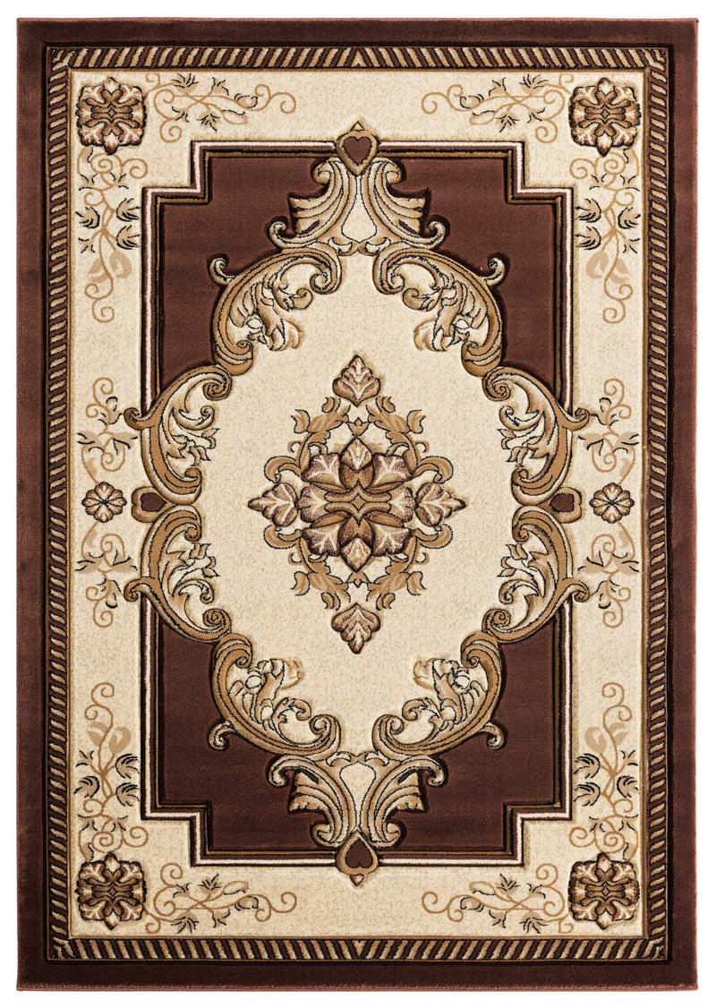 Carpets Carpet Deals - 63" x 90" x 0.53" Chocolate Olefin/Polypropylene Area Rug HomeRoots