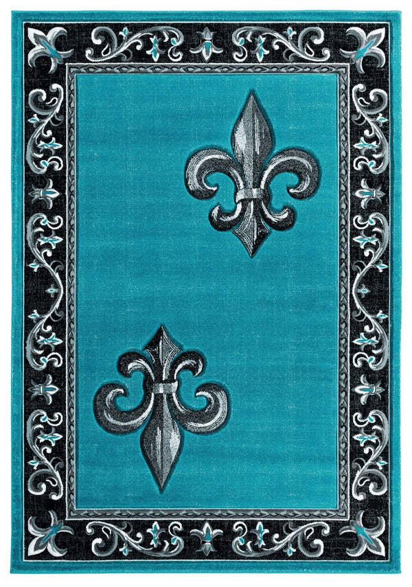 Carpets Carpet Deals 63" x 90" x 0.53" Turquoise Olefin/Polypropylene Area Rug 7426 HomeRoots