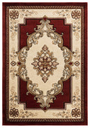 Carpets Carpet Deals 94" x 126" x 0.53" Burgundy Olefin/Polypropylene Area Rug 7314 HomeRoots