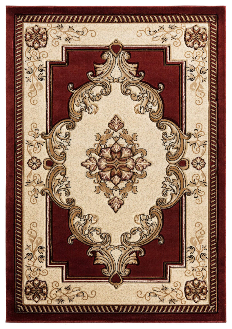 Carpets Carpet Deals 94" x 126" x 0.53" Burgundy Olefin/Polypropylene Area Rug 7314 HomeRoots