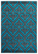 Carpets Carpet Deals 94" x 126" x 0.53" Turquoise Olefin/Polypropylene Area Rug 7464 HomeRoots