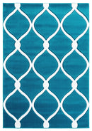 Carpets Carpet Deals 94" x 126" x 0.53" Turquoise Olefin/Polypropylene Area Rug 7482 HomeRoots