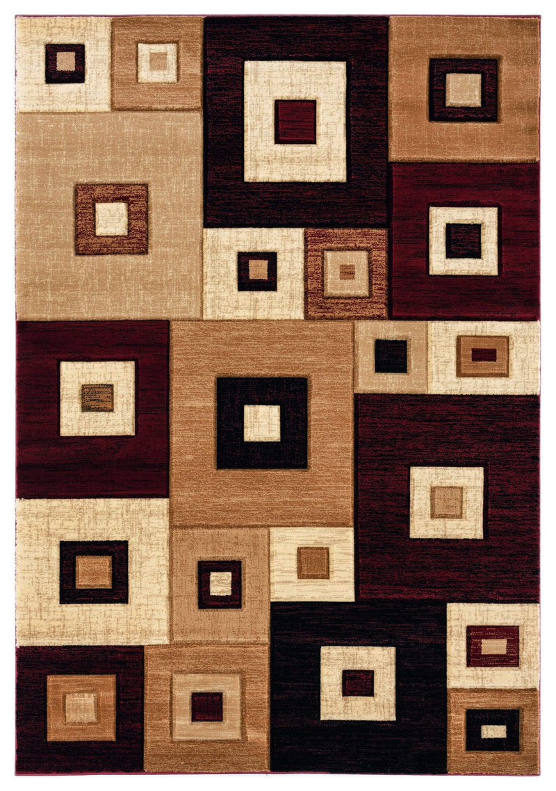 Carpets Carpet Warehouse 22" x 32" x 0.5" Burgundy Olefin/Polypropylene Accent Rug 7213 HomeRoots