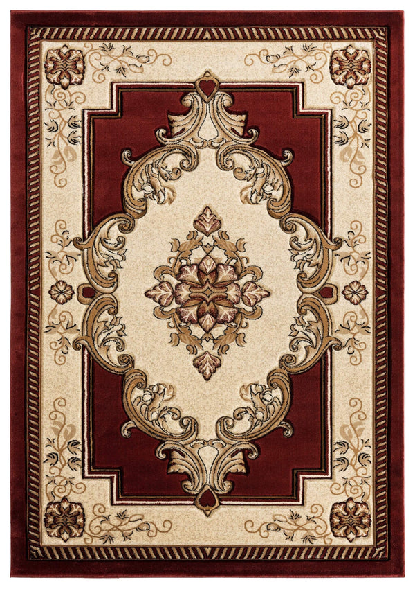 Carpets Carpet Warehouse 22" x 32" x 0.53" Burgundy Olefin/Polypropylene Accent Rug 7309 HomeRoots