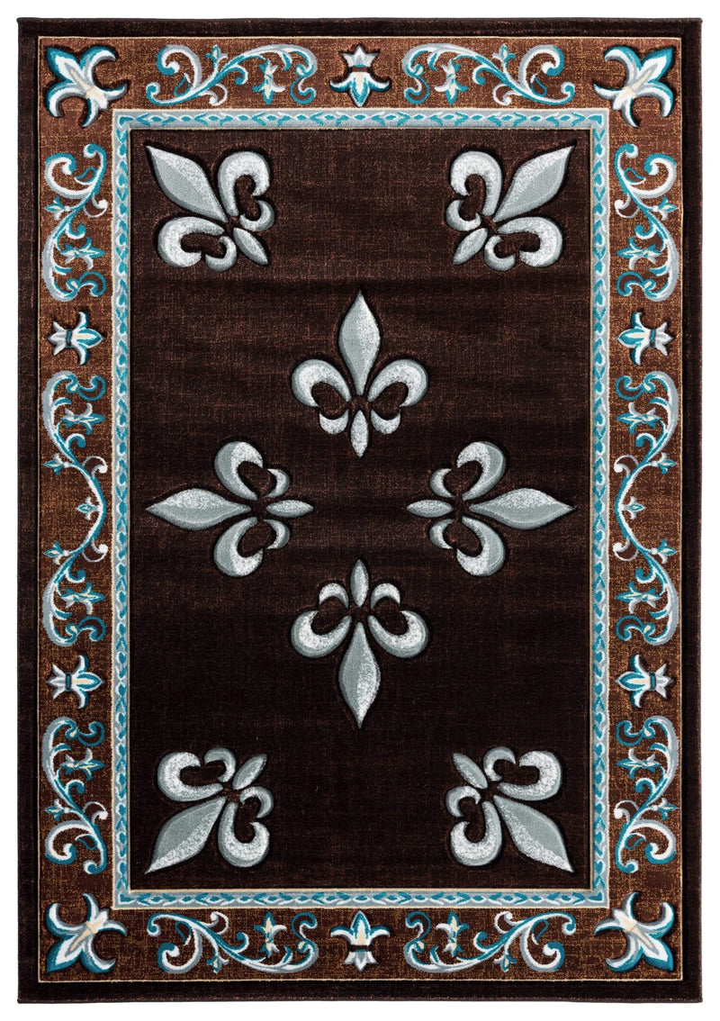 Carpets Carpet Warehouse 22" x 32" x 0.53" Turquoise Olefin/Polypropylene Accent Rug 7393 HomeRoots