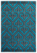 Carpets Carpet Warehouse 22" x 32" x 0.53" Turquoise Olefin/Polypropylene Accent Rug 7459 HomeRoots