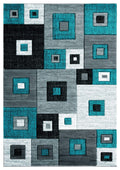 Carpets Carpet Warehouse - 22" x 32" x 0.53" Turquoise Olefin/Polypropylene Accent Rug HomeRoots