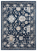 Carpets Carpet Warehouse 23" x 36" x 0.79" Navy Microfiber/Polyester Accent Rug 8022 HomeRoots