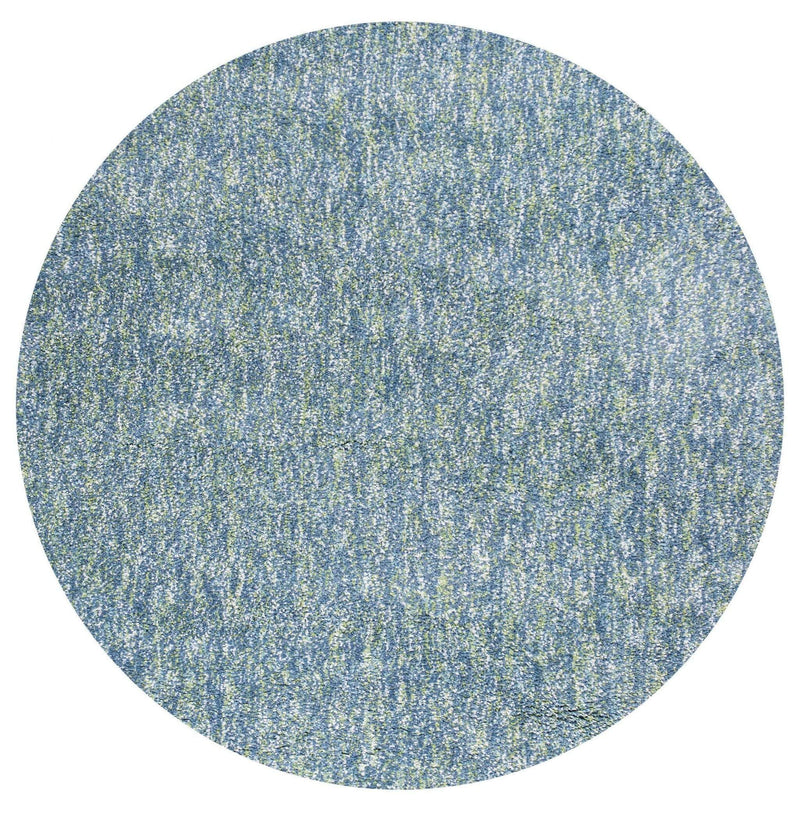 Carpets Indoor Outdoor Carpet - 8' Round Polyester Seafoam Heather Area Rug HomeRoots