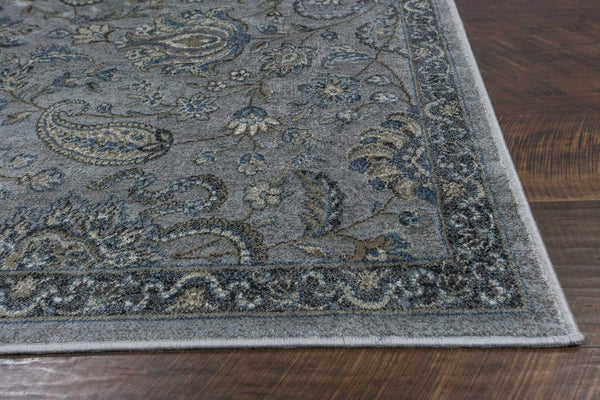 Carpets Living Room Carpet - 39" X 55" X 0.'125" Silver/Blue Viscose Rug HomeRoots