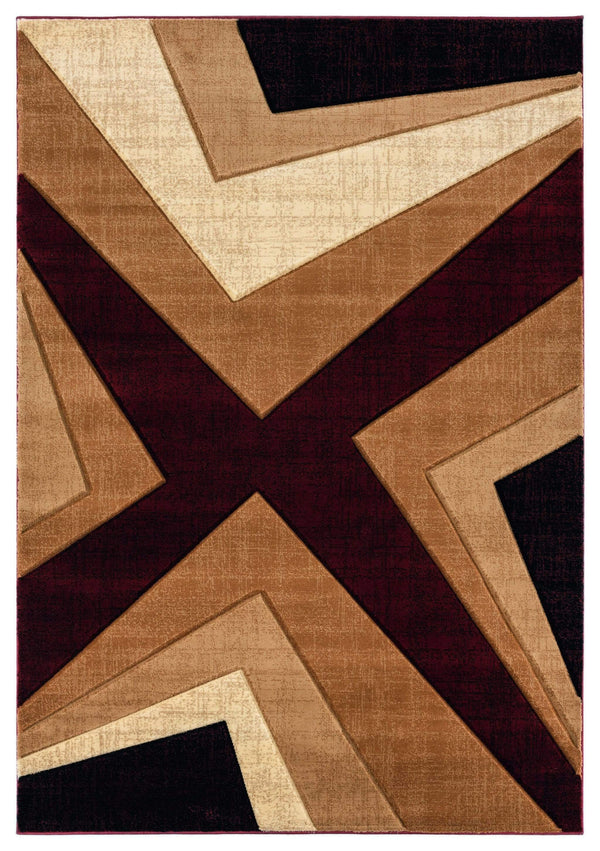 Carpets Modern Carpet - 31" x 50" x 0.5 Burgundy Olefin/Polypropylene Mat Rug HomeRoots