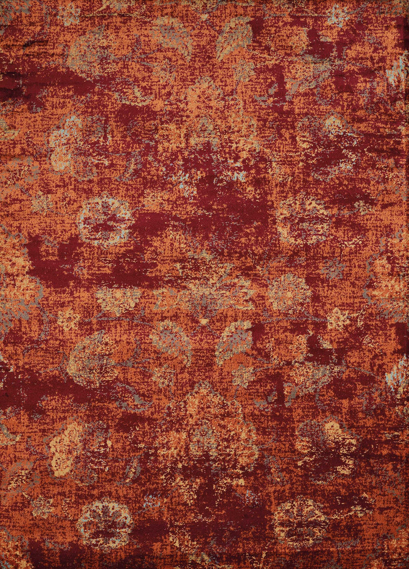 Carpets Modern Carpet - 63" x 86" x 0.39" Crimson Olefin Area Rug HomeRoots